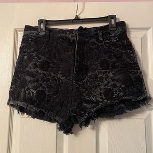 Free People Black Denim shorts